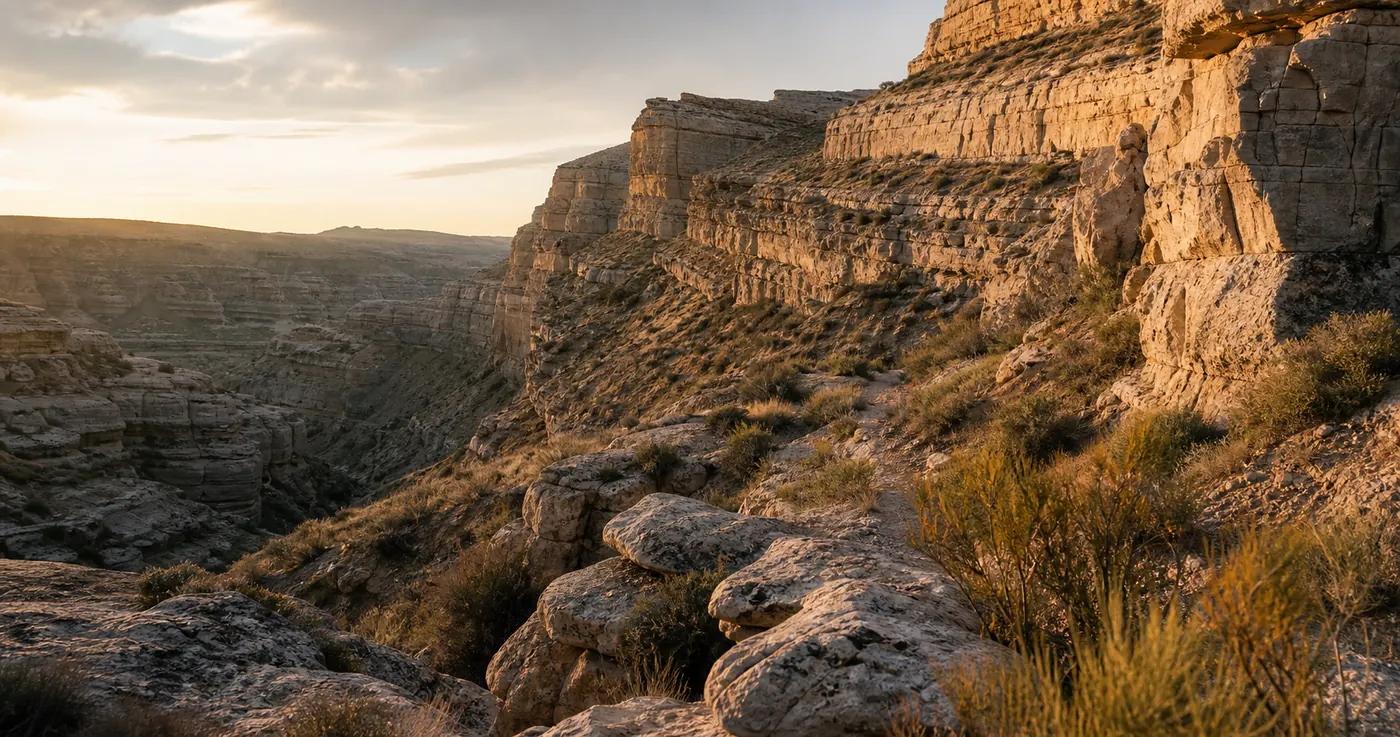 Vire au bord d’un canyon calcaire